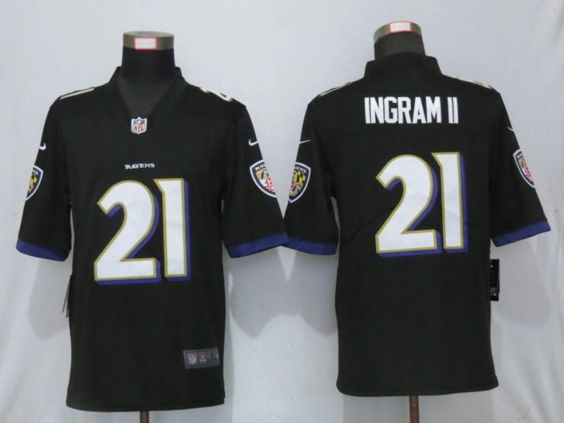 Men Baltimore Ravens 21 Ingram ll Navy Black Nike Color Rush Limited NFL Jerseys